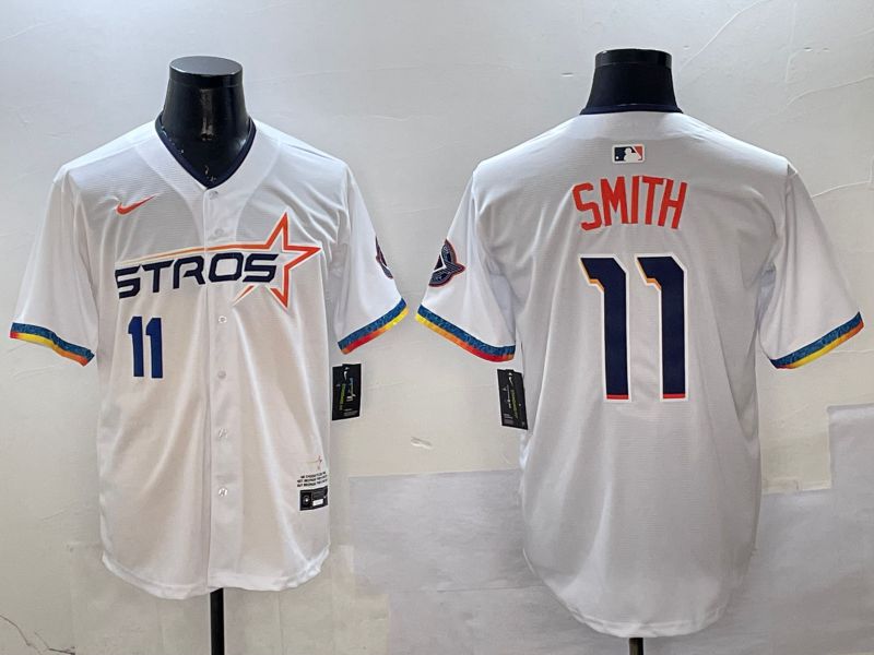 Men Houston Astros #11 Smith White Fourth generation Joint Name 2025 Nike MLB Jersey style 10->houston astros->MLB Jersey